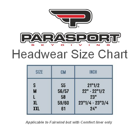 Size Chart - Measure horizontally at the forehead
